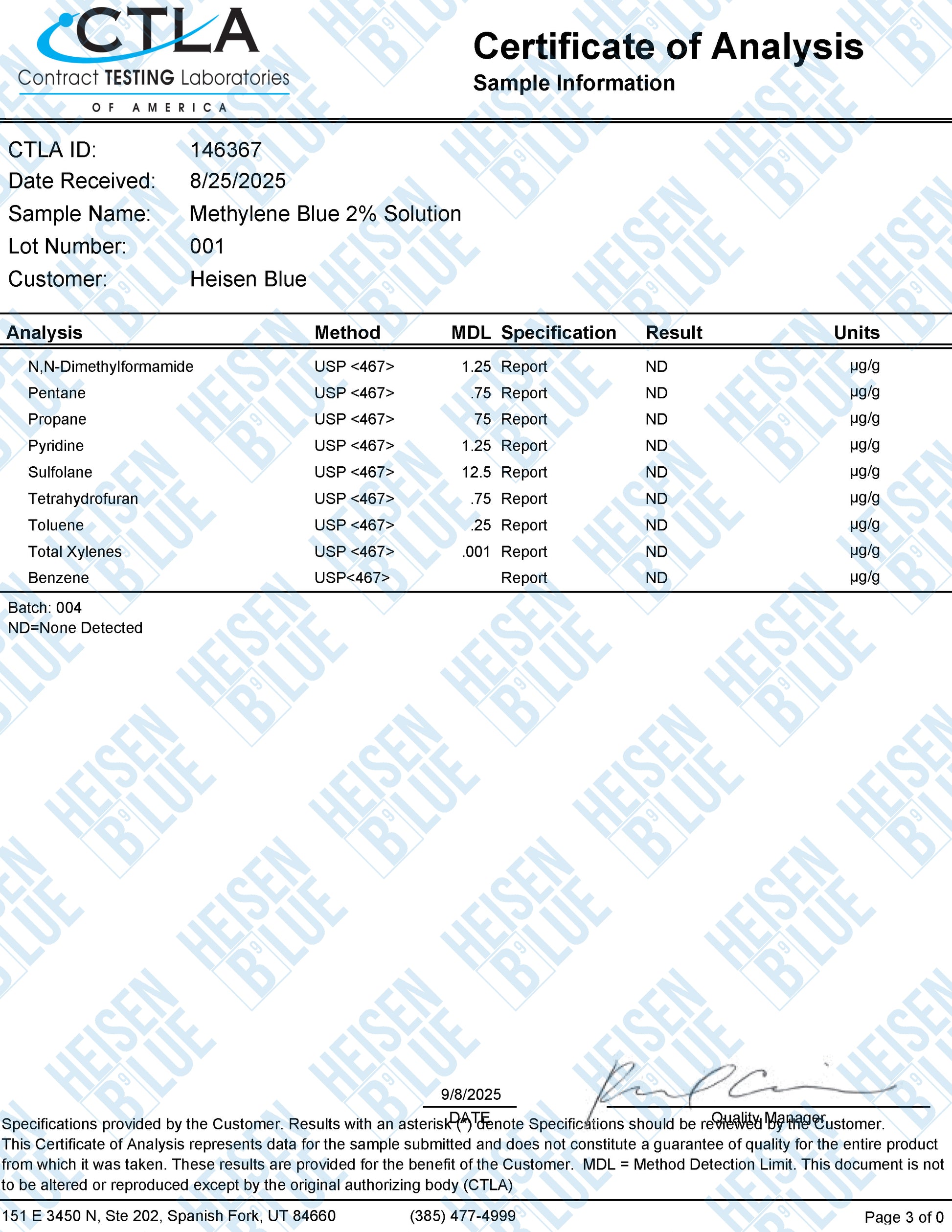 Methylene Blue 2% Solution - 120ml - Large
