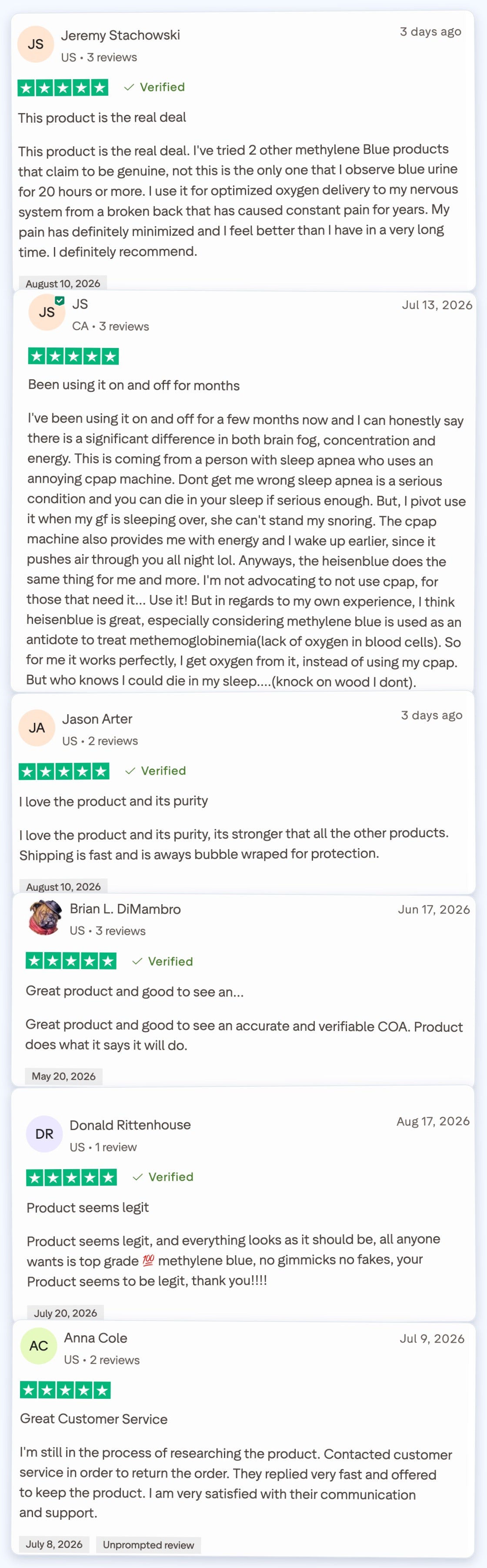 Trustpilot reviews · verified