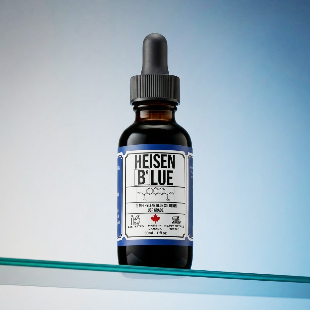 Heisen Blue 1% methylene blue 30ml bottle USP grade lab tested